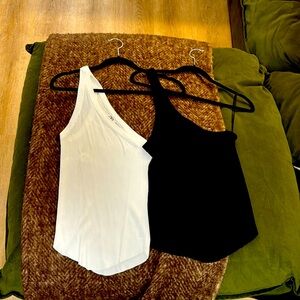 Zara knit one shoulder tanks